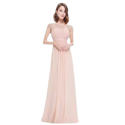 Damen Maxikleid Spitzenoberteil Fließender Rock Eveloria