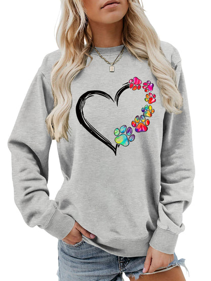 Damen Sweatshirt Pfotenherz-Design Eveloria