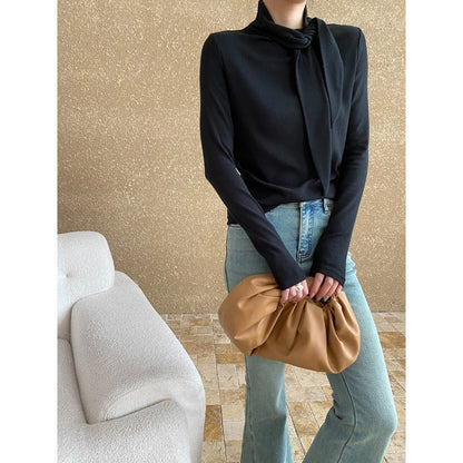 Damen Longsleeve Wickelkragen Eveloria