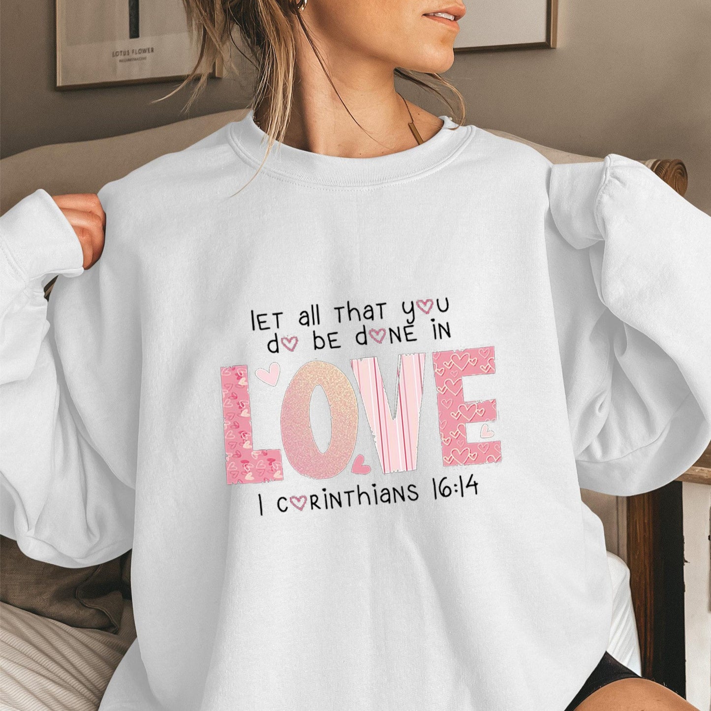 Damen Sweatshirt Bequem Baumwolle Inspirierender Druck Grau
