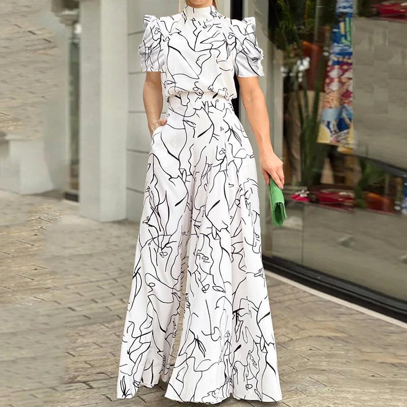 Damen Jumpsuit Wickeloberteil Oversized Eveloria