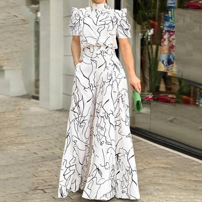 Damen Jumpsuit Wickeloberteil Oversized Eveloria