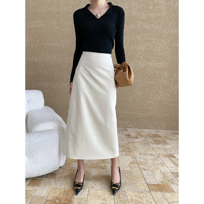 Damen Midirock Slim Fit Hochwertig Eveloria