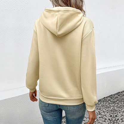 Damen Kapuzenpullover Tier-Design Herz-Muster Kängurutaschen