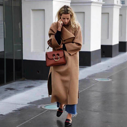 Damen Oversize-Mantel Offener Vorderteil Eveloria