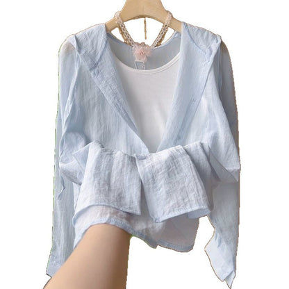 Damen Sommerjacke Leicht Rüschendesign Eveloria