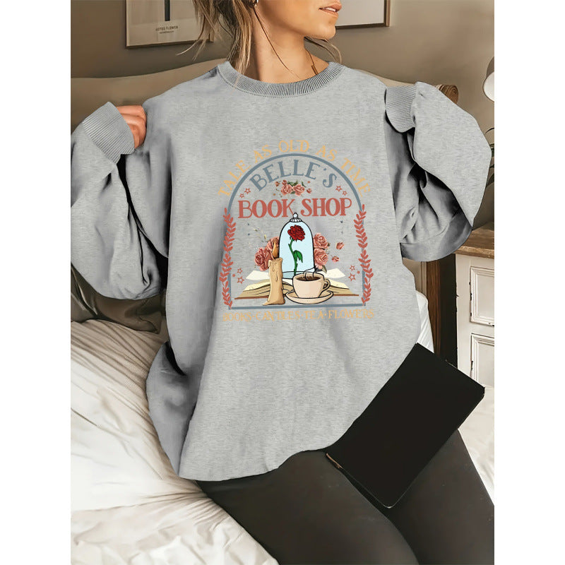 Damen Sweatshirt Buchladen-Motiv Eveloria