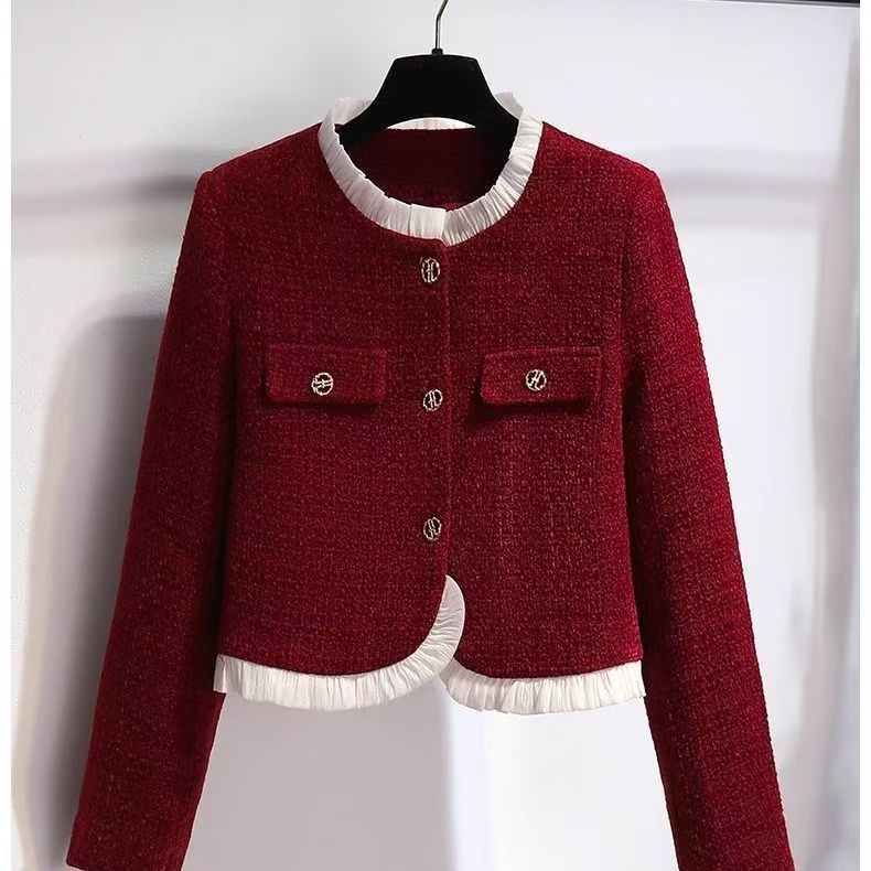 Damen Kurzjacke Strukturierte Knöpfe Eveloria