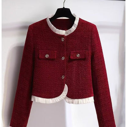 Damen Kurzjacke Strukturierte Knöpfe Eveloria