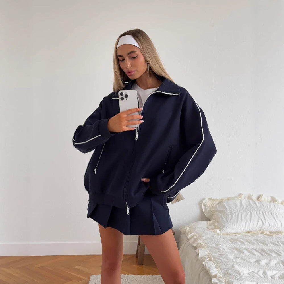 Damen Oversize-Jacke Hochkragen Sportlich Eveloria - Eveloria