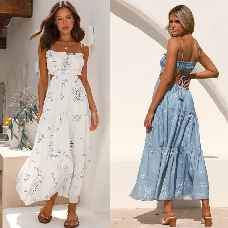 Damen Maxikleid Elastisch Verstellbare Träger Eveloria - Eveloria