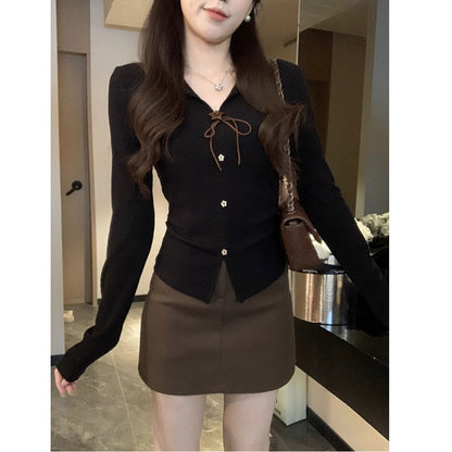 Damen Strickpullover mit Knöpfen Eveloria