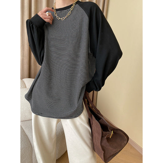 Damen Sweatshirt Gestreift Lässig Eveloria - Eveloria