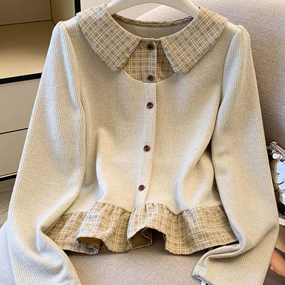 Damen Strickpullover mit Hemdblusen-Details Eveloria