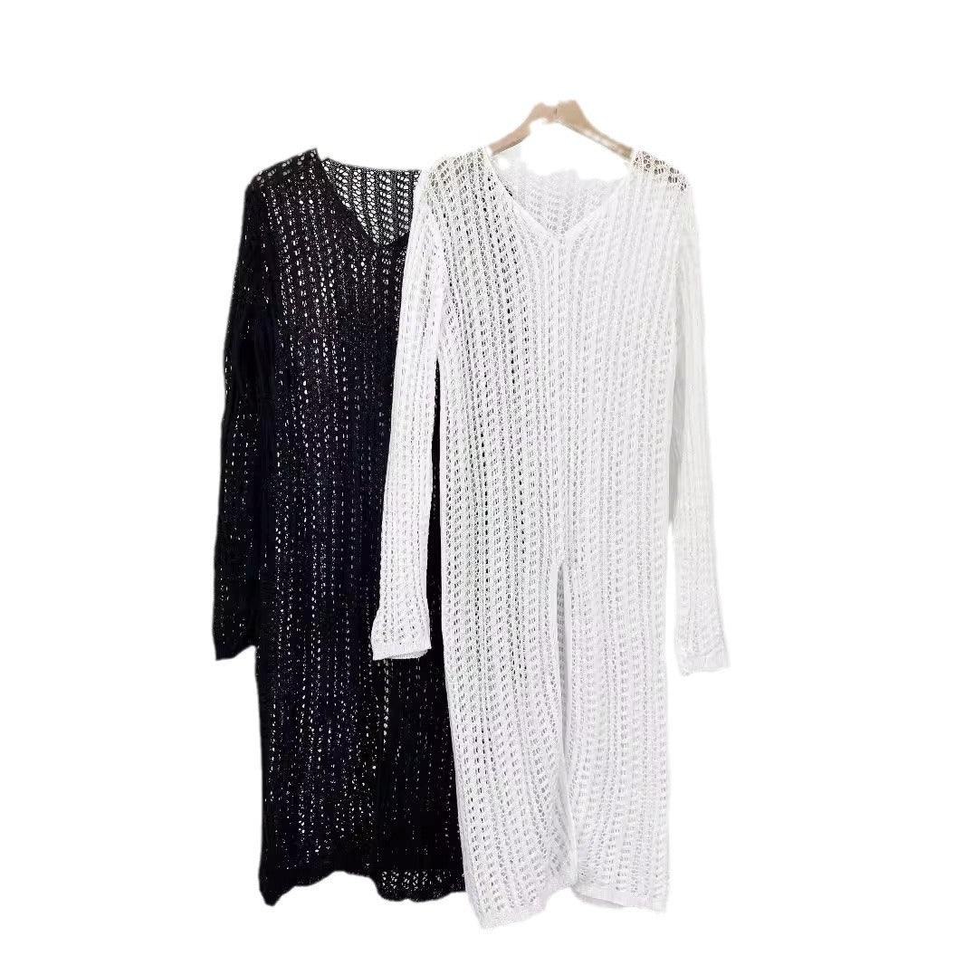 Damen Longpullover Netzdesign Eveloria