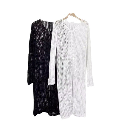 Damen Longpullover Netzdesign Eveloria