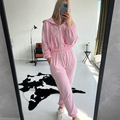 Damen Fleece-Set Jogginghose Pullover Elastisch Eveloria
