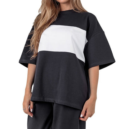 Damen Sportanzug Oversized Shirt Jogginghose Bequem Eveloria
