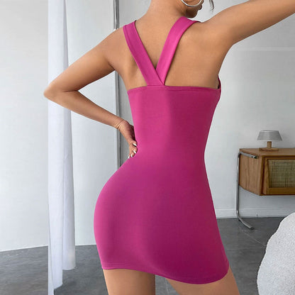 Damen Neckholder Minikleid Elegantes Drapierungsdesign