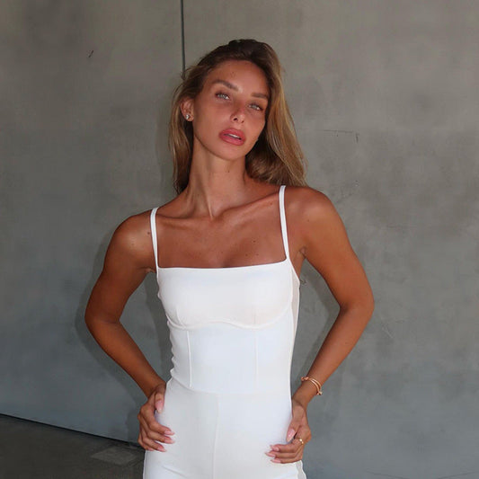 Damen Kurzoverall Spaghetti-Träger Cut-Outs Eveloria - Eveloria