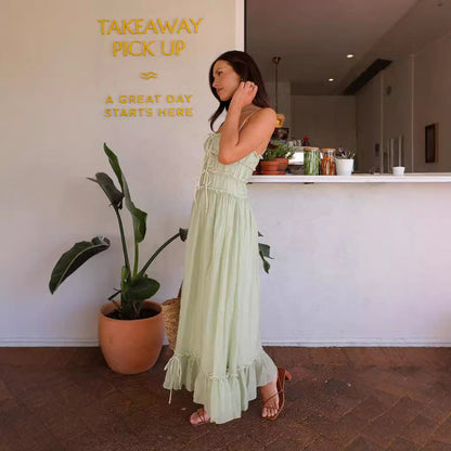 Damen Maxi-Kleid mit Schnürung und verstellbaren Details