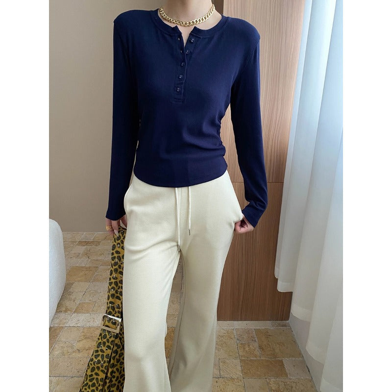 Damen Langarmshirt mit Rippdetails Eveloria
