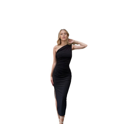 Damen Wickelkleid Asymmetrischer Ausschnitt Rüschen-Finish Elegantes