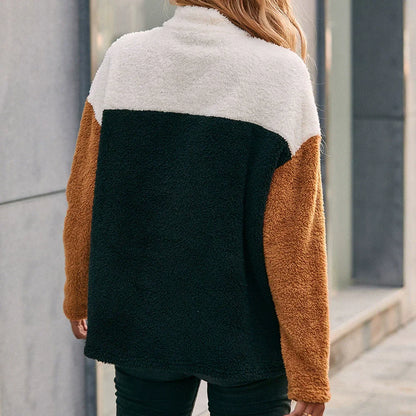 Eveloria Damen Sweatshirt Oversized Fleece Halbzip Grau - Eveloria