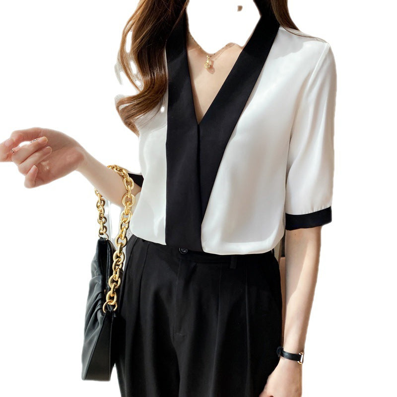 Damen Bluse V-Ausschnitt Elegantes Design Eveloria