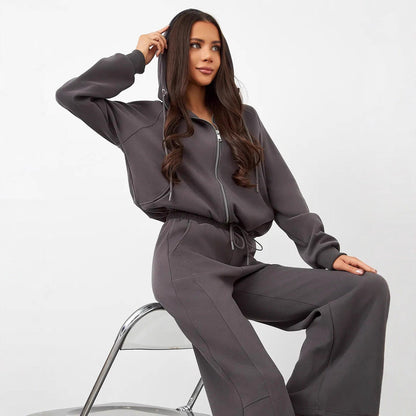 Damen Sweatanzug Kapuzenpullover Elastisch Bequem