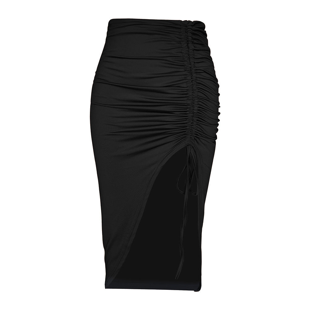 Damen Maxirock Rüschendetails Hochschlitz Eveloria