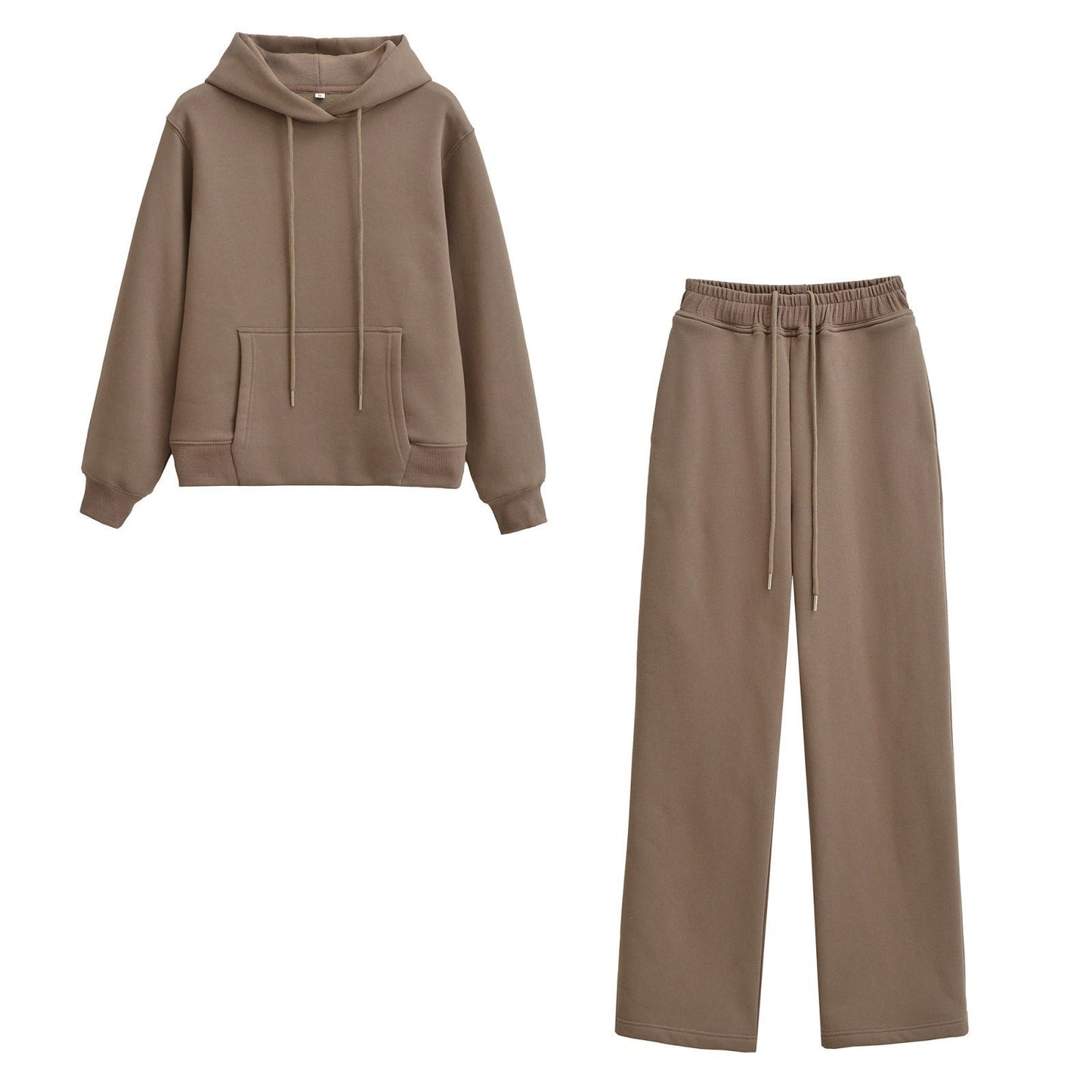 Damen Hoodie Set mit Jogginghosen aus Softstoff Beige