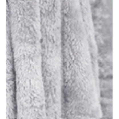 Damen Fleece-Kleid Hochkragen Voluminöse Ärmel Grau Eveloria