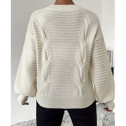 Damen Strickpullover Herz-Applikation Modernes Design