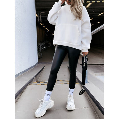 Damen Oversized Kapuzenpullover Kängurutaschen Bequem