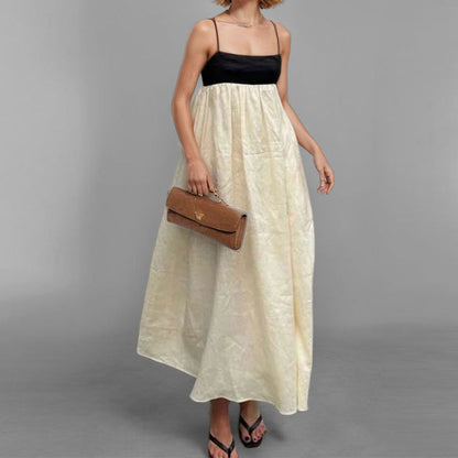 Damen Maxikleid Sommer Eleganter Schnitt Trägerdetails Eveloria