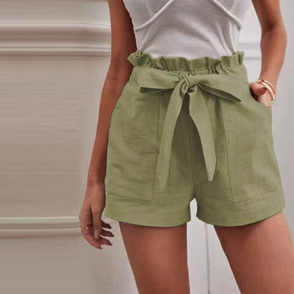 Eveloria Damen Shorts Einfarbig Baumwolle Kurz