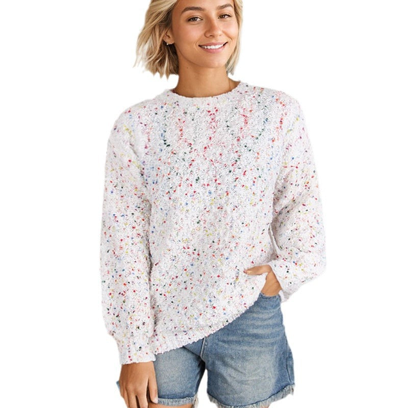 Damen Strickpullover Bunt Weich Eveloria