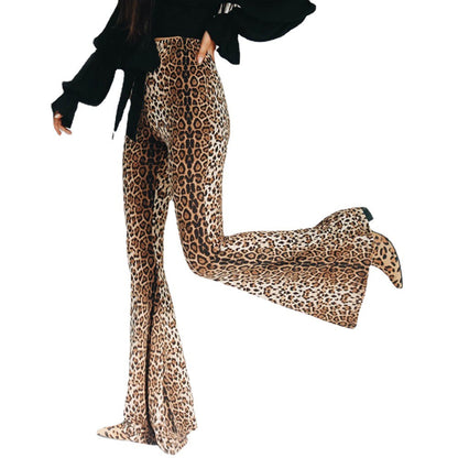 Damen Schlaghose Leopardenmuster Eveloria