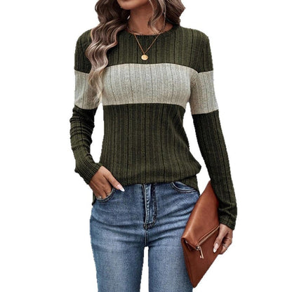 Damen Feinstrick Pullover Streifenmuster Eveloria