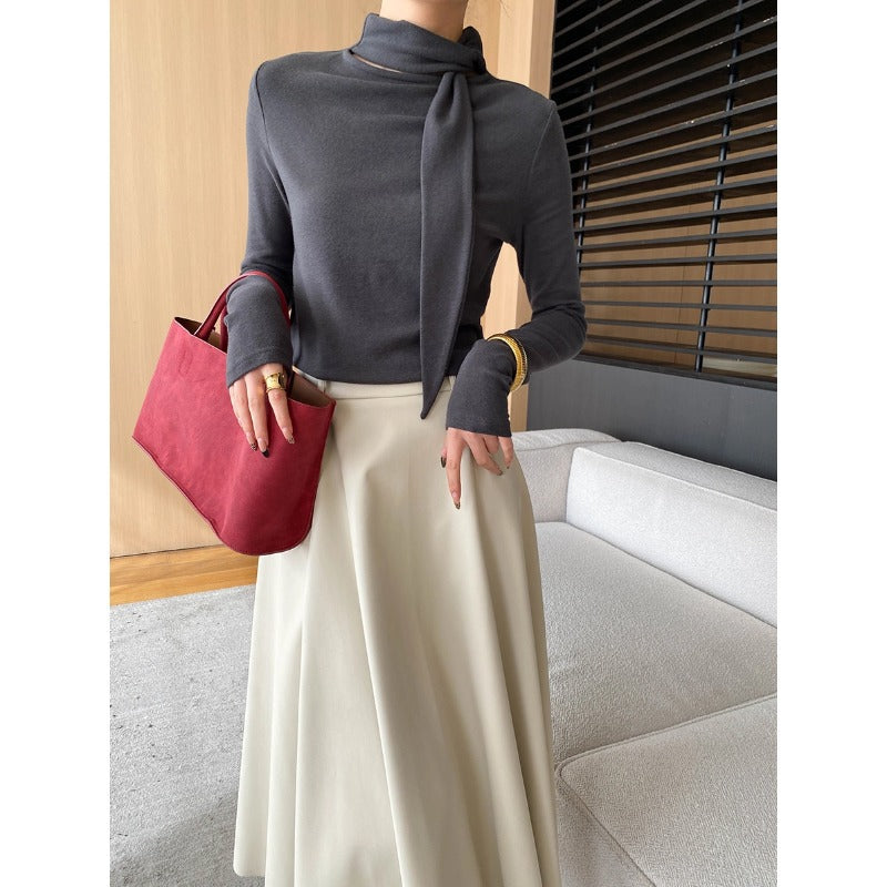 Damen Longsleeve Wickelkragen Eveloria