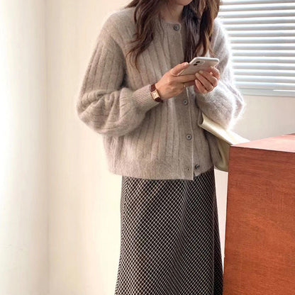 Damen Strickcardigan Weich Fein