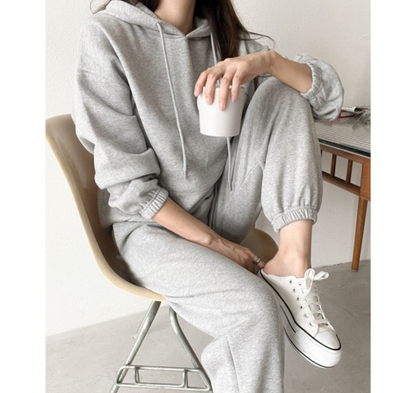 Damen Hoodie Jogginghose Set Baumwollmix Weich