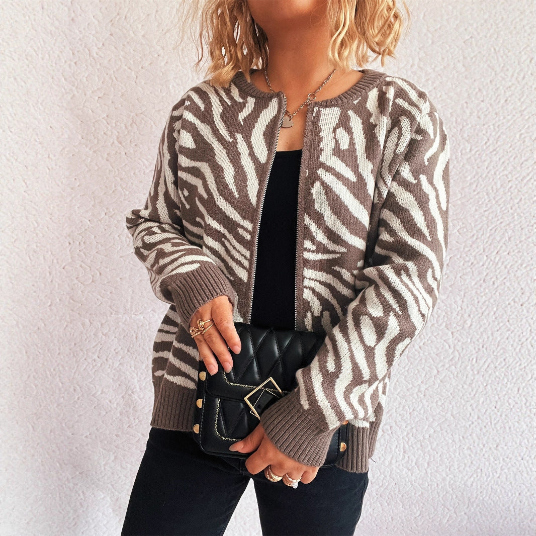 Damen Cardigan Tierdruck