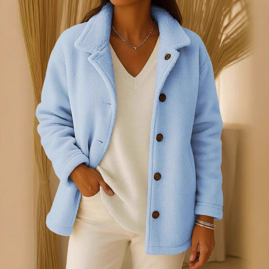 Damen Fleecejacke Knopfdetails Eveloria - Eveloria