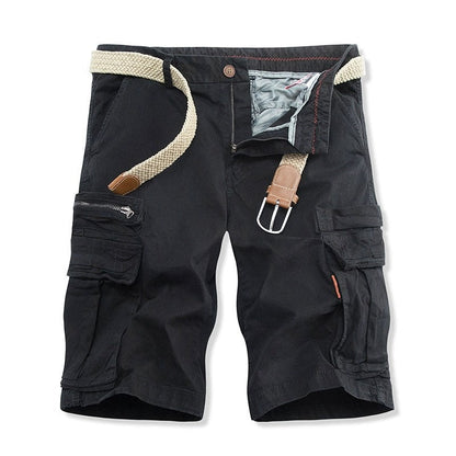 Herren Cargo-Shorts Robust Mit Multi-Taschen Olivgrün Eveloria - Eveloria