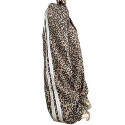 Damen Maxihose Leopardenmuster Elegantes Design