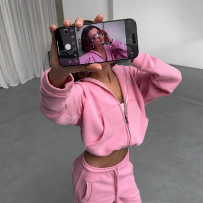 Damen Oversized-Set Hoodie und weite Hose lässig