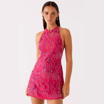 Damen Etuikleid Floral Applikationen Glitzerdetails Eveloria