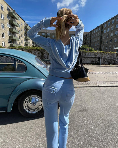 Damen Jogginganzug Sportlich Modisch Eveloria